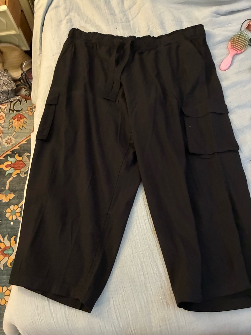 NWT woman’s Black Cargo Drawstring Pants -